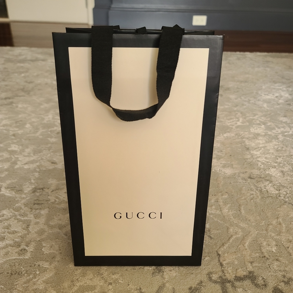 Gucci paper bag, size 11"×6.5"